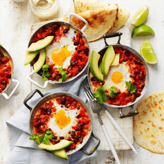 Mexican style poached eggs